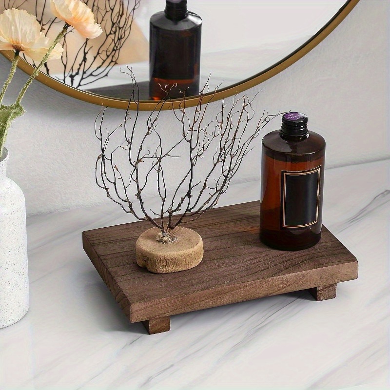 Zara Home Bathroom Tray - 1 قطعة صينية الحمام الخشبية الركيزة
