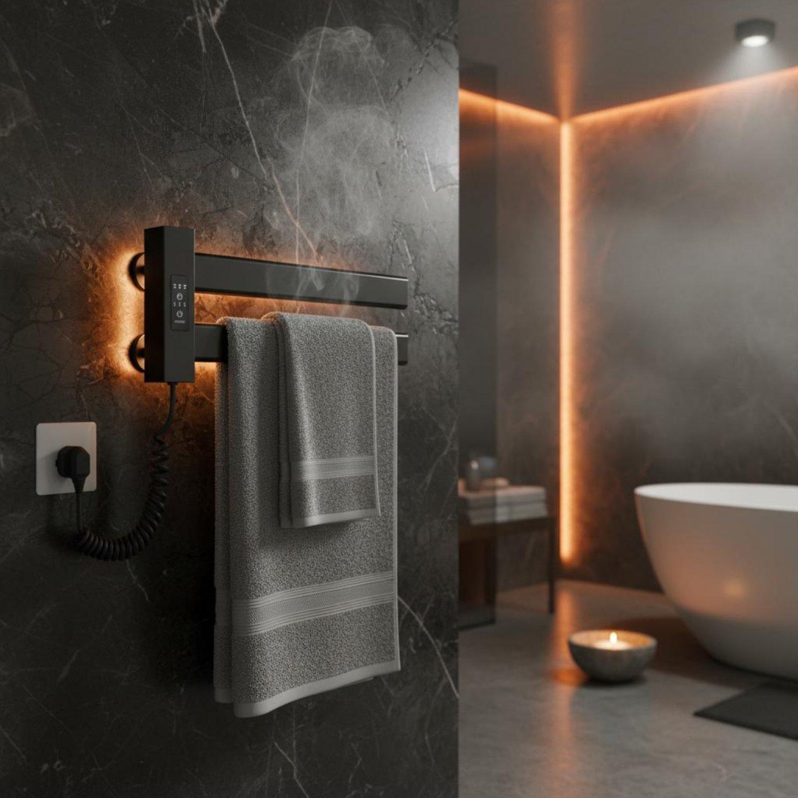 Towel Warmer Electric - رف تدفئة المناشف الذكي سهل التركيب،