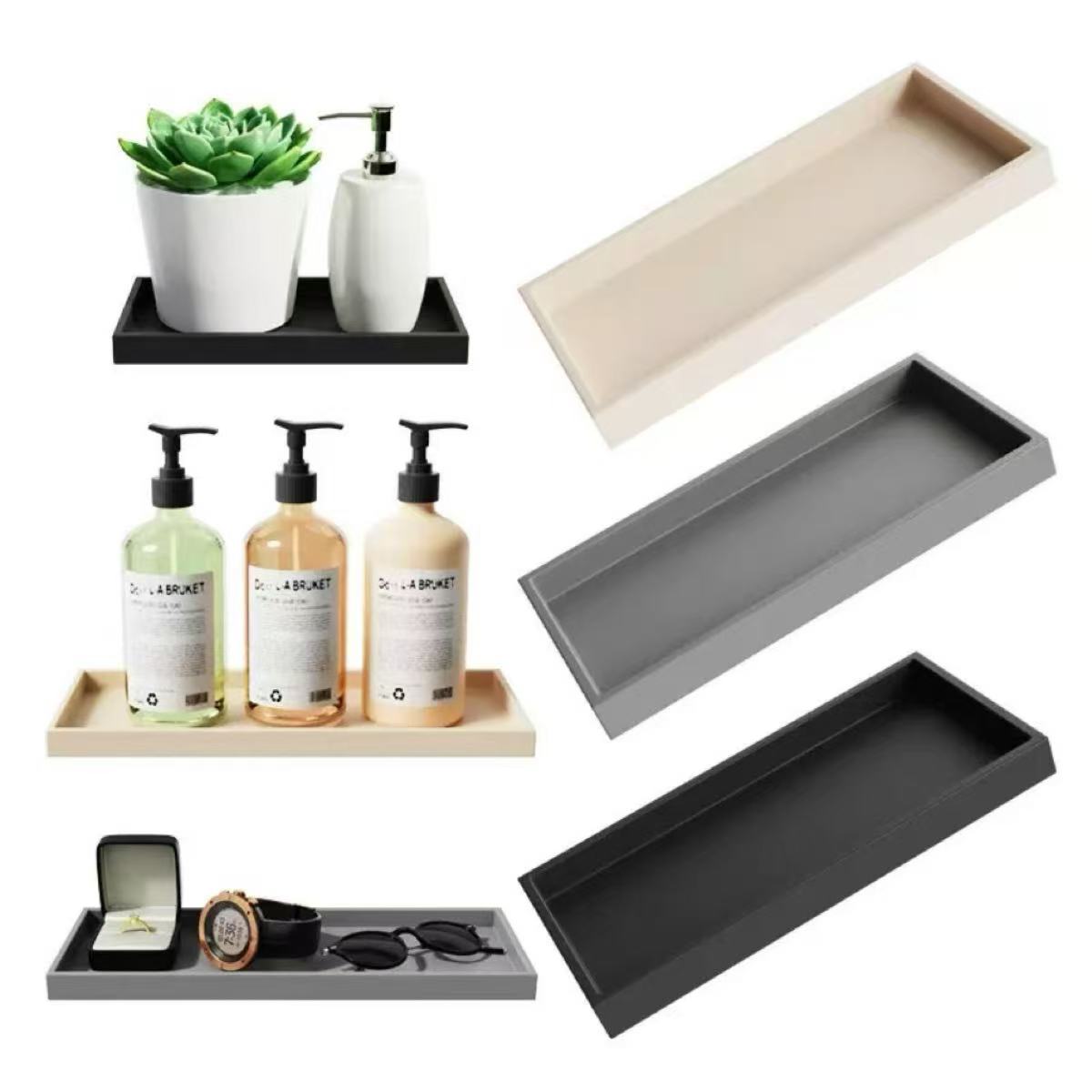 Zara Home Bathroom Tray - صينية سيليكون للحمام، صينية لطاولة الزينة،