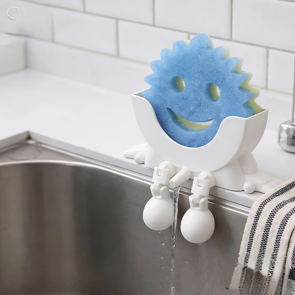 Home Bathroom Decor - حامل صابون وإسفنجة قابل للتصريف 2