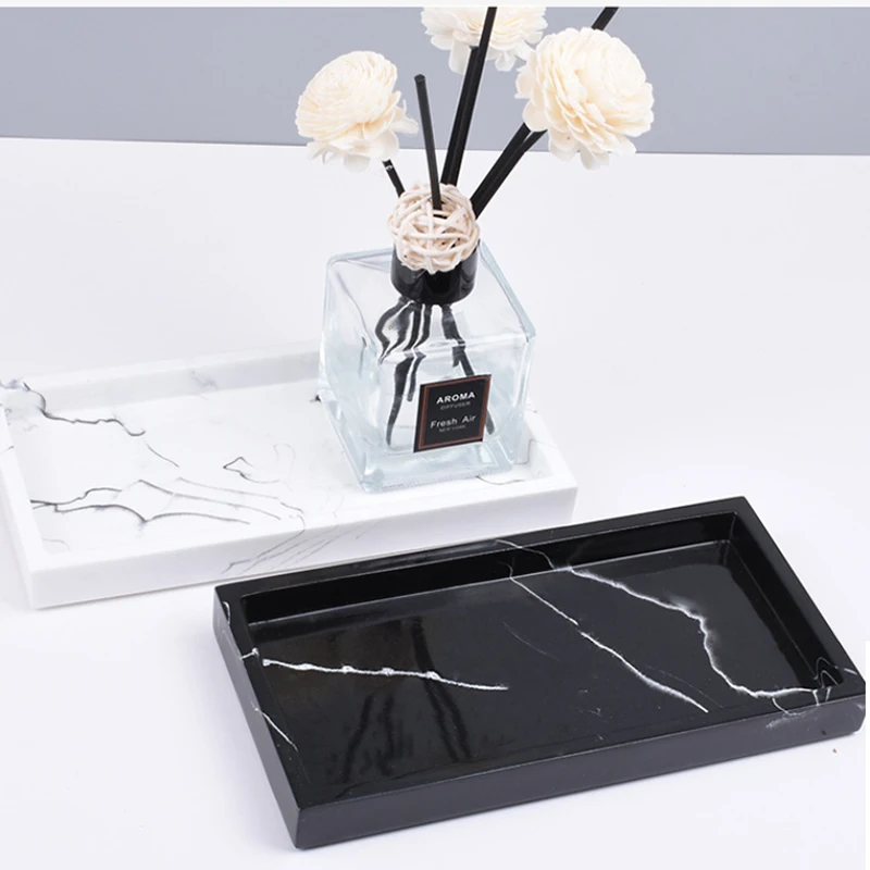 Zara Home Bathroom Tray - صينية حمام مستطيلة الشكل للديكور المنزلي،
