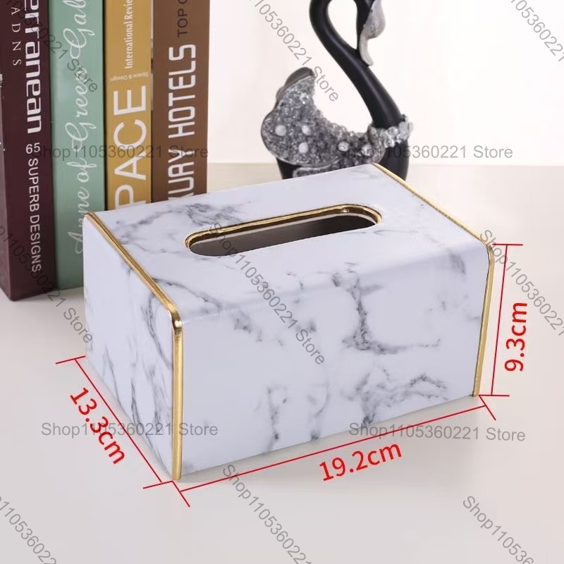Home Bathroom Paper Towel Dispenser - غطاء علبة مناديل فاخر من الجلد