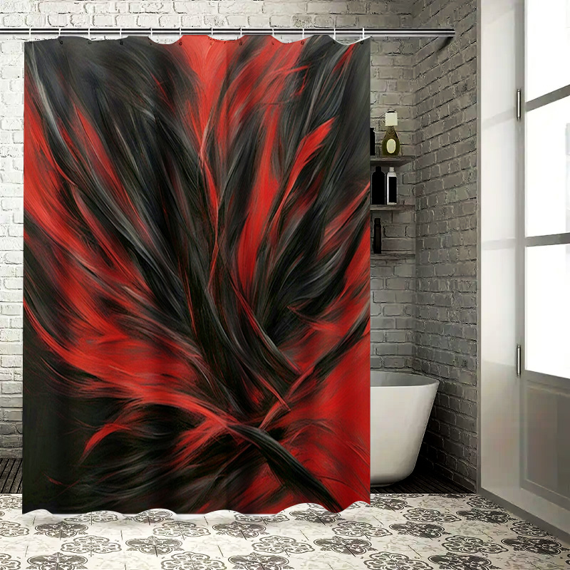 ستارة دش مطبوعة تجريدية باللون - مراجعة Home Decor Bathroom Ideas وسعره