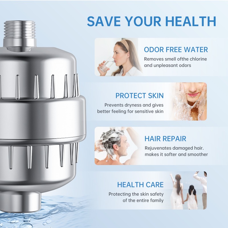 فلتر دش منزلي، منقي مياه للحما - مراجعة Home Bathroom Water Filter وسعره