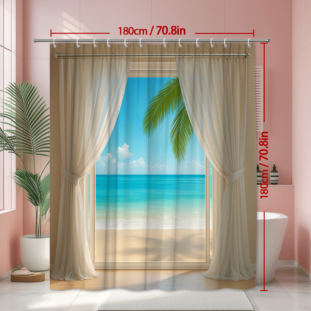 ستارة دش بتصميم شاطئ استوائي م - مراجعة Home Bathroom Spa Ideas وسعره
