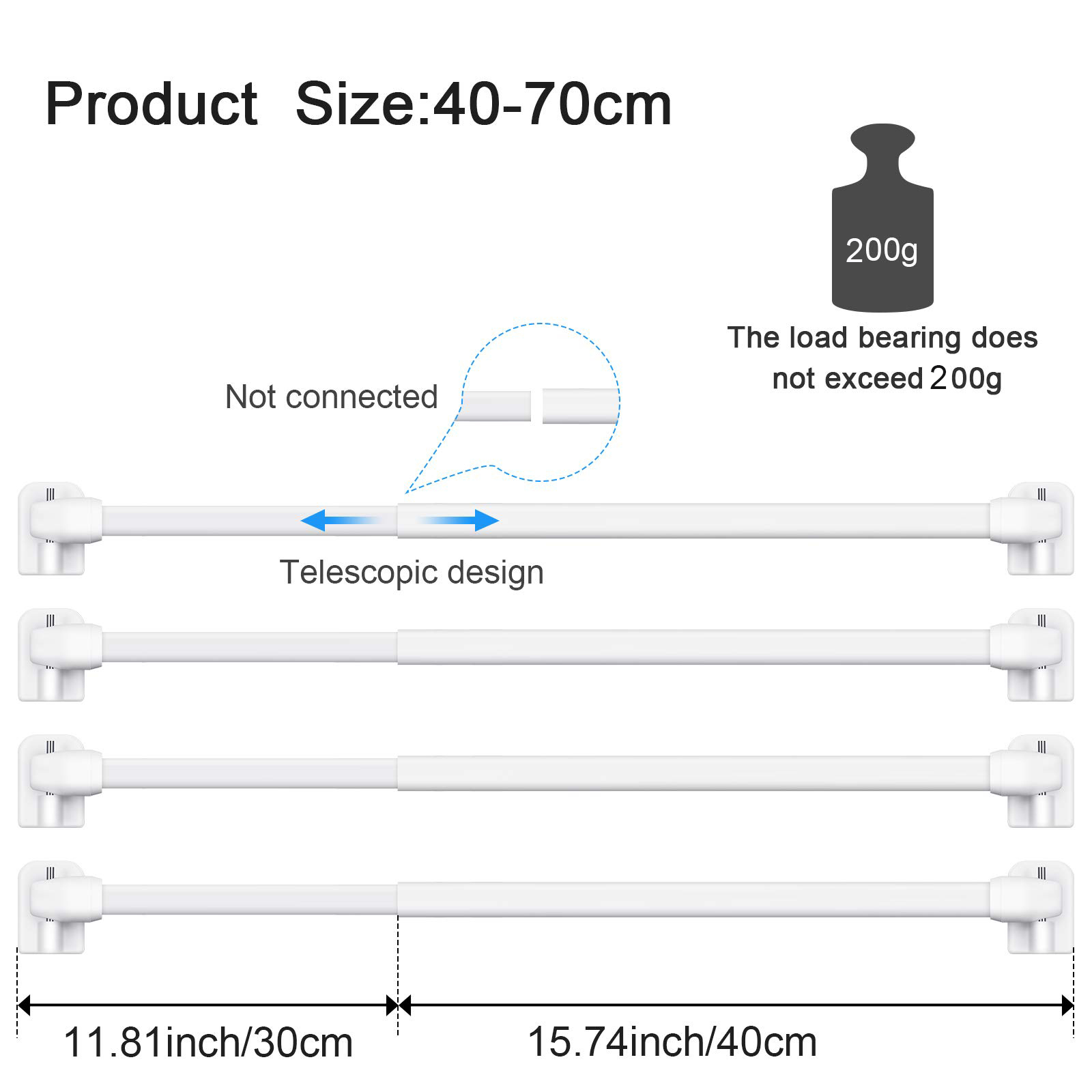 4 قطع من قضبان الستائر القابلة - مراجعة Home Bathroom Hardware وسعره