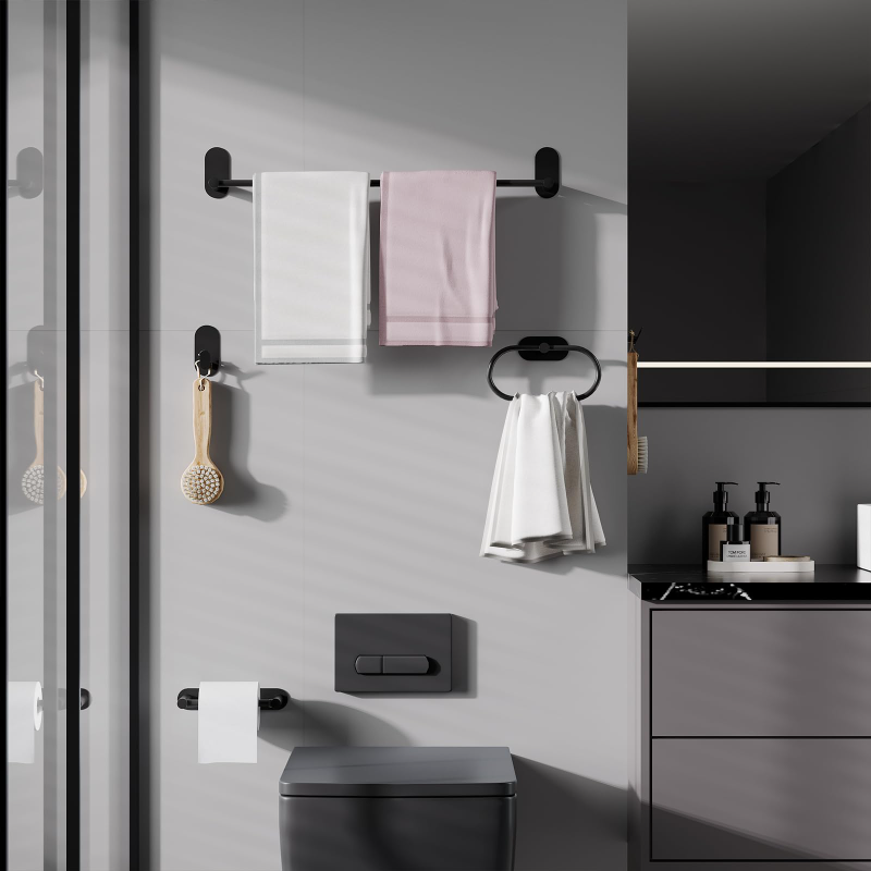 مجموعة حاملات مناشف من الفولاذ - مراجعة Home Bathroom Hardware وسعره
