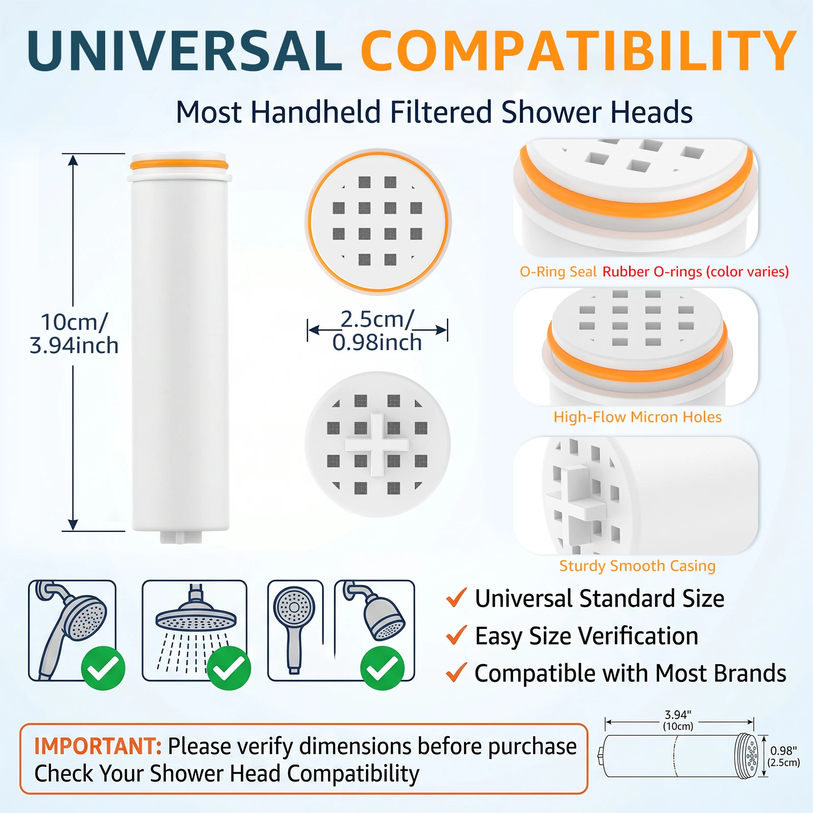 قطعتان من فلاتر استبدال رأس ال - مراجعة Home Bathroom Water Filter وسعره