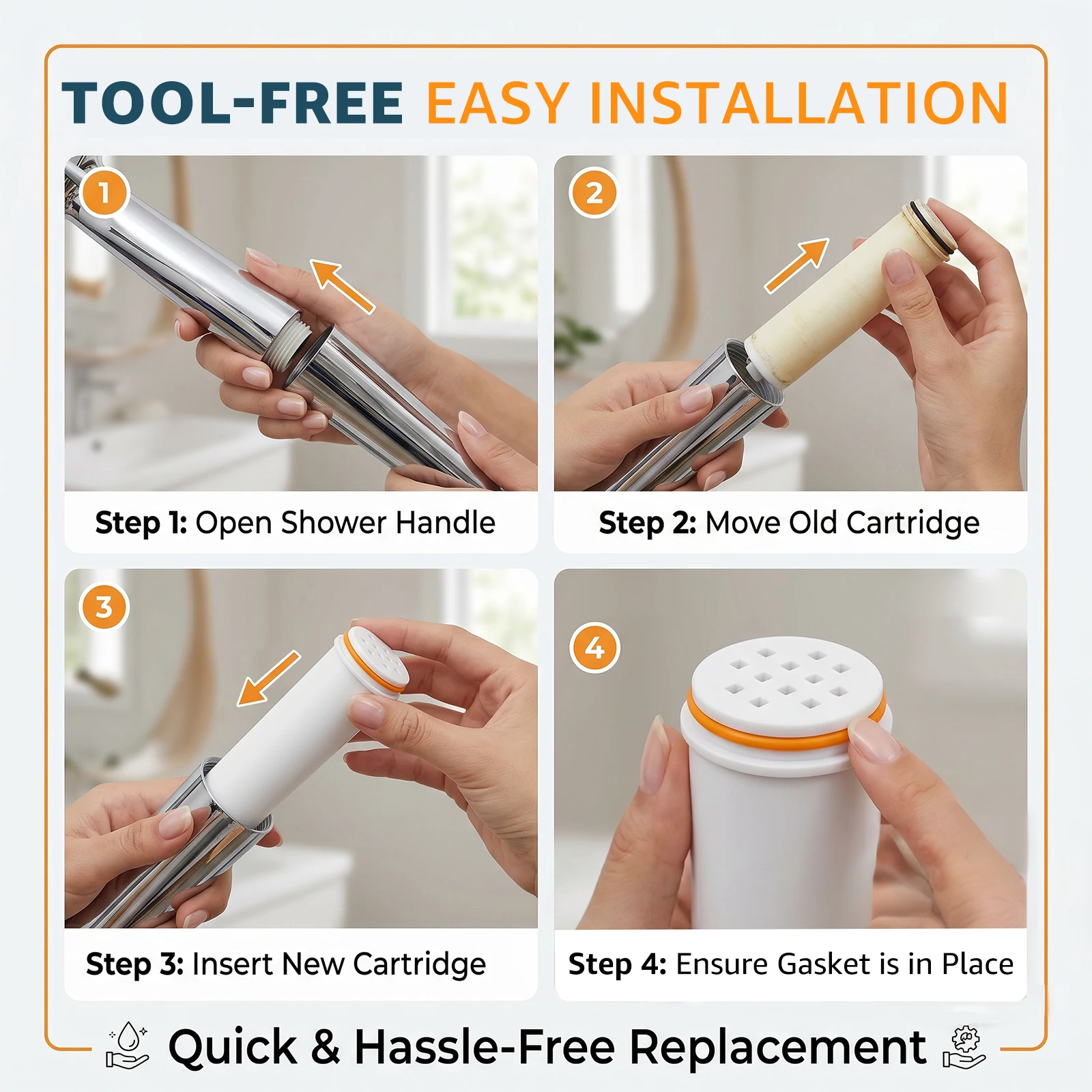 قطعتان من فلاتر استبدال رأس ال - مراجعة Home Bathroom Water Filter وسعره