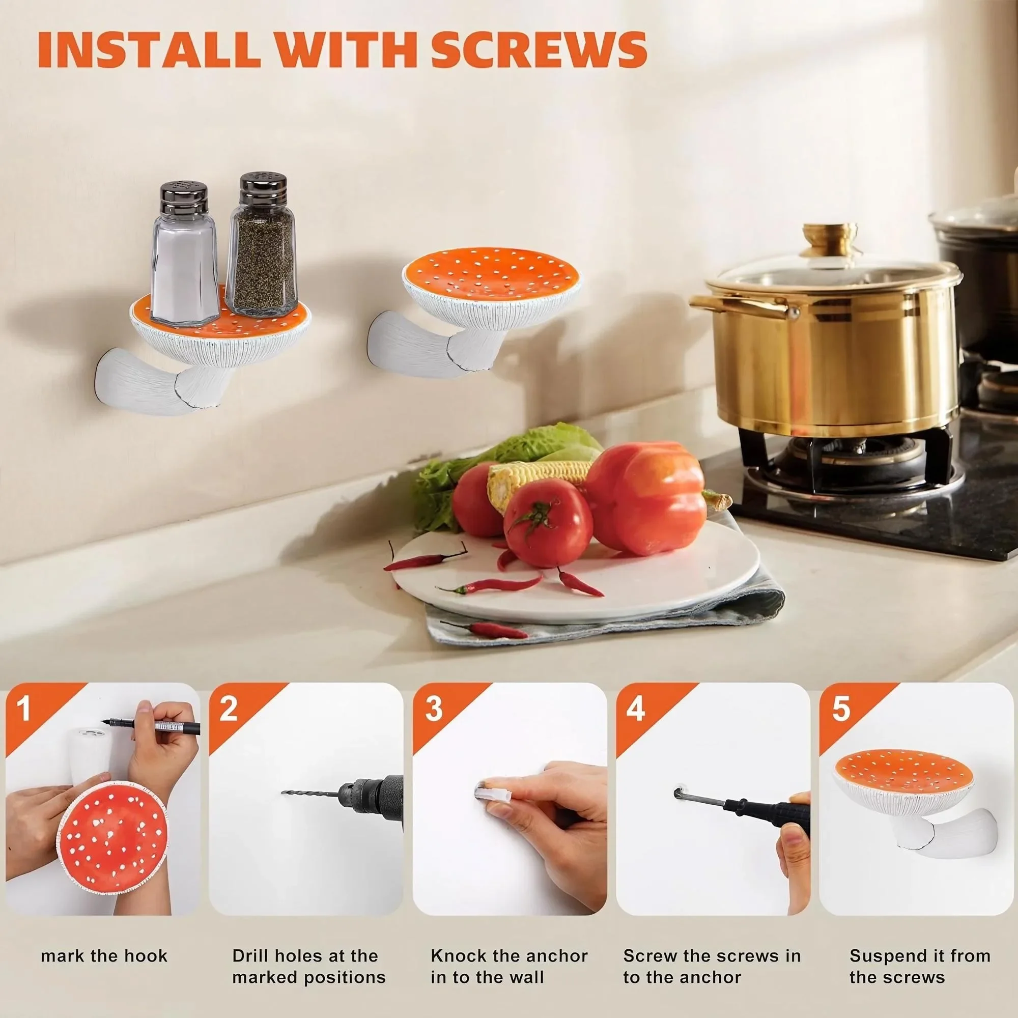رف حائط عائم على شكل فطر، رف م - مراجعة Home Bathroom Hardware وسعره