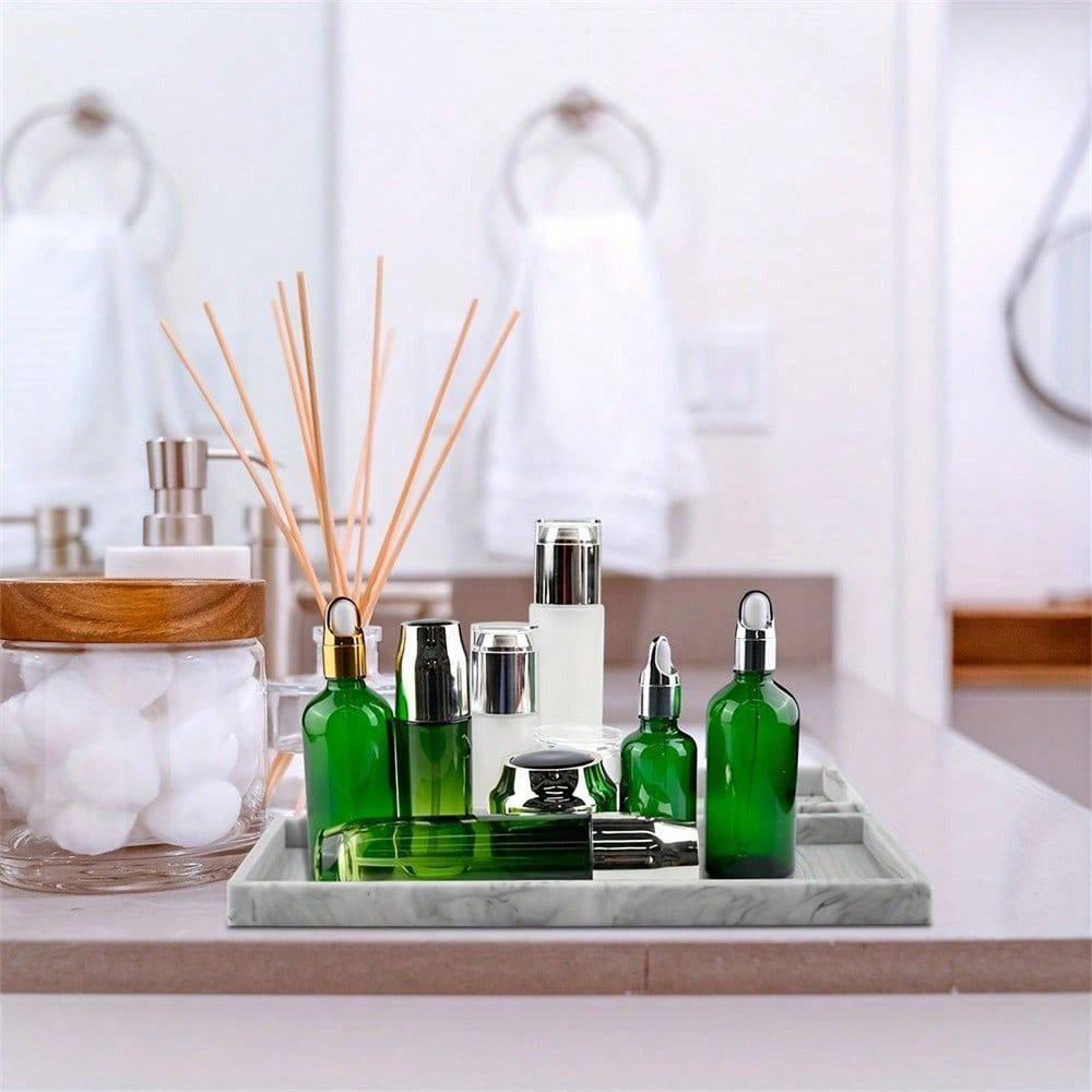 صينية تخزين سيليكون مستطيلة سم - مراجعة Zara Home Bathroom Tray وسعره