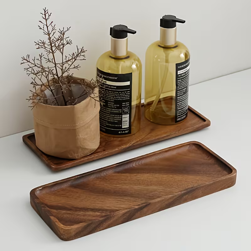 صينية خشبية طبيعية مستطيلة الش - مراجعة Zara Home Bathroom Tray وسعره