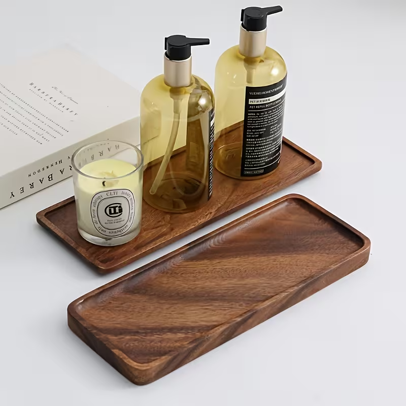 صينية خشبية طبيعية مستطيلة الش - مراجعة Zara Home Bathroom Tray وسعره