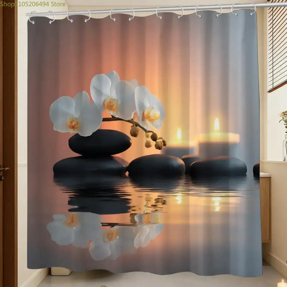 ستارة حمام بتصميم زهرة الأوركي - مراجعة Home Bathroom Spa Ideas وسعره