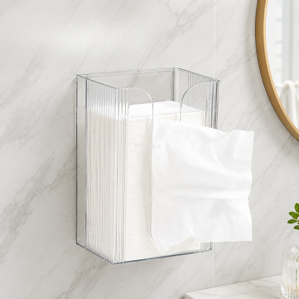 حامل مناديل شفاف مثبت على الحا - مراجعة Home Bathroom Paper Towel Dispenser وسعره