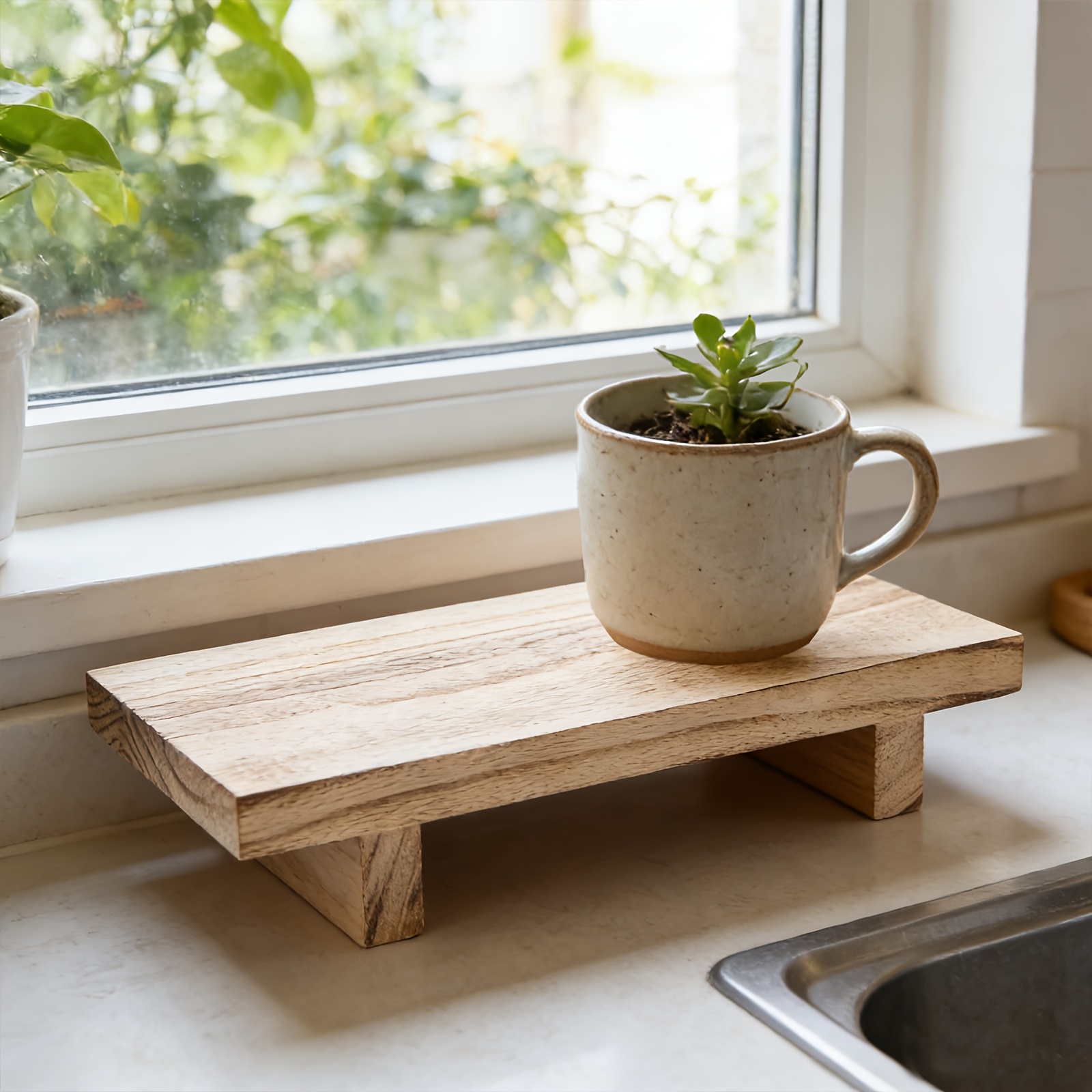 صينية خشبية عتيقة للزينة، صيني - مراجعة Zara Home Bathroom Tray وسعره